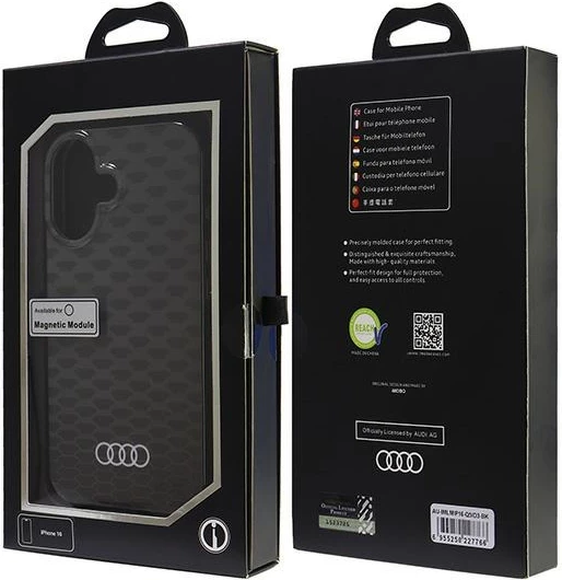 Mbështjellës Audi IML Stitching Pattern MagSafe për iPhone 16 6.1", i zi