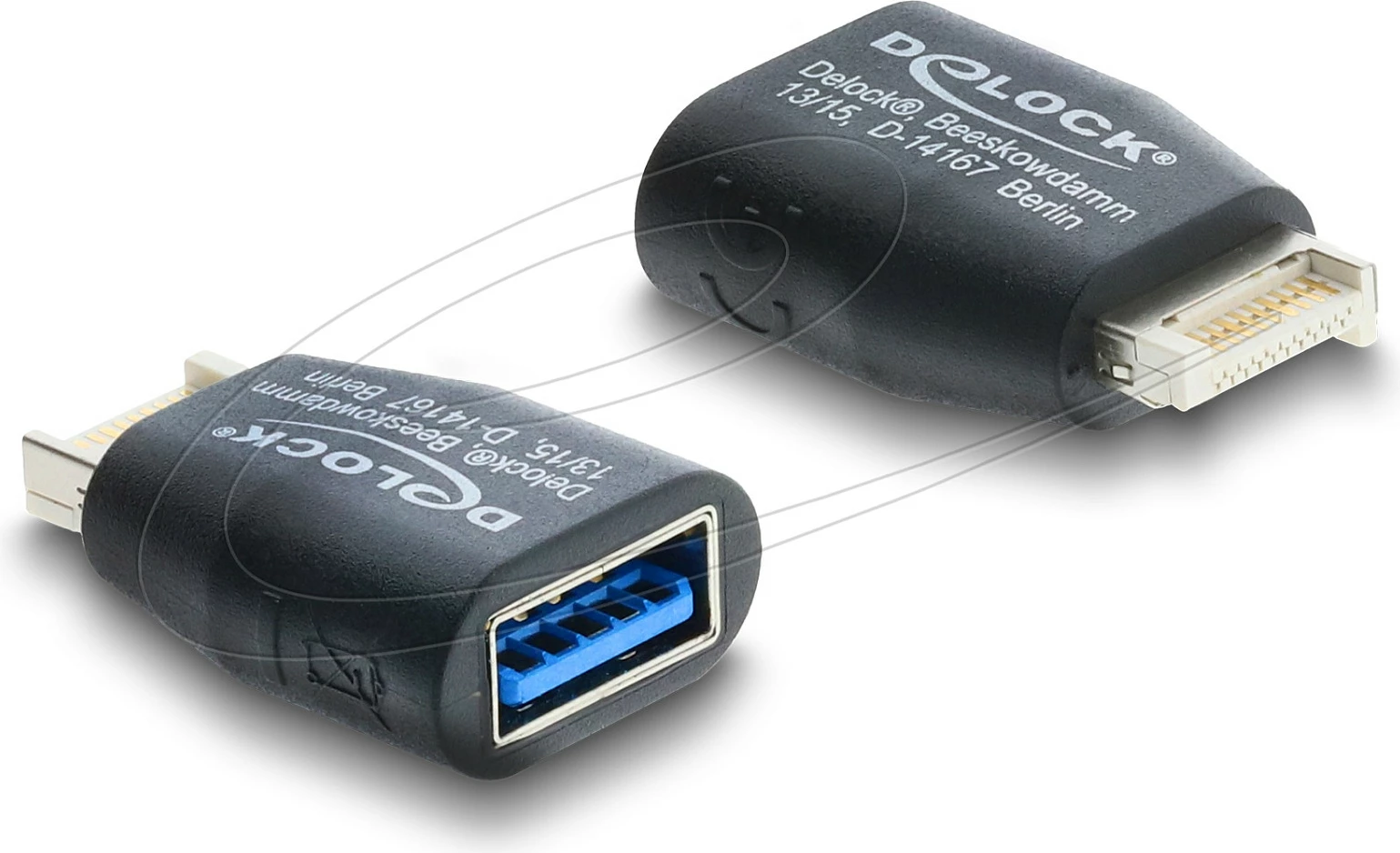 Adapter USB DeLOCK Type-E Key B në USB-A, 5 Gbps, i zi