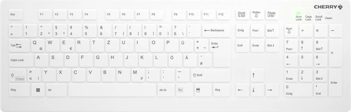 Tastierë Cherry AK-C8112, Wireless, QWERTZ, e bardhë