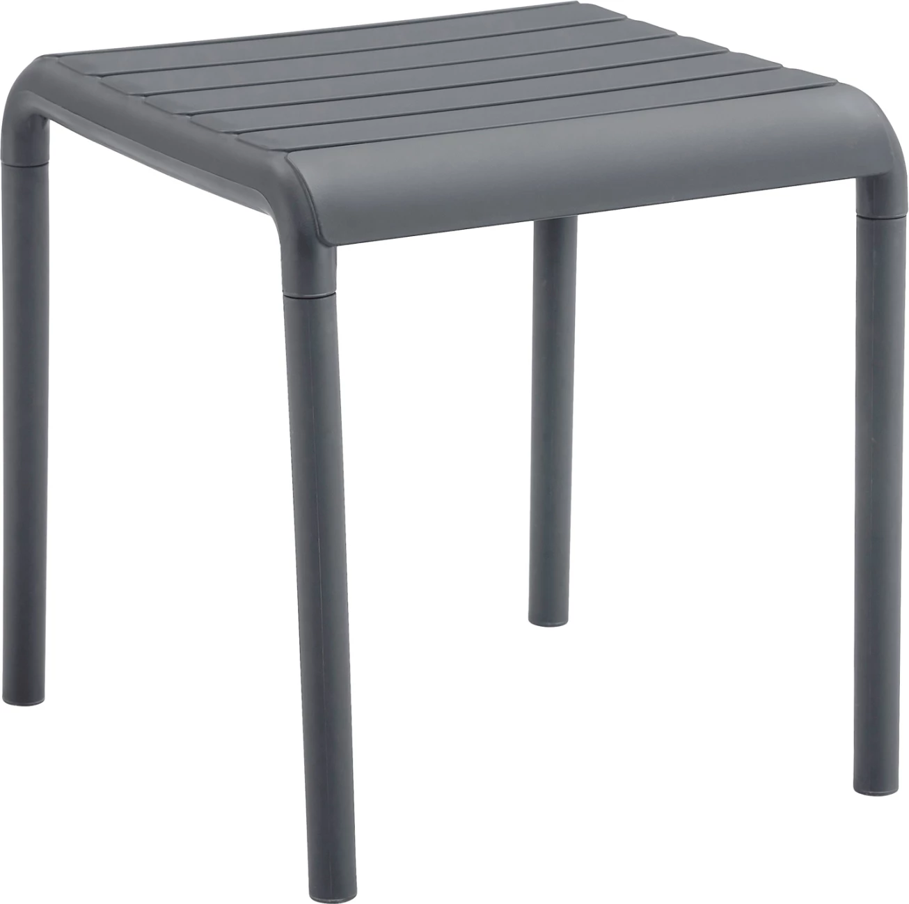 Tavolinë katrore për kafe për jashtë, polipropilen, ngjyrë gri, KORVER FH6335.03, 45x45x48cm