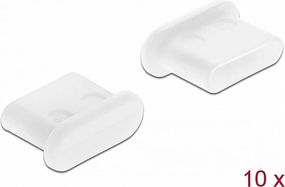 Kapak pluhuri DeLOCK për port USB Type-C femër, pa grip, 10 copë, i bardhë