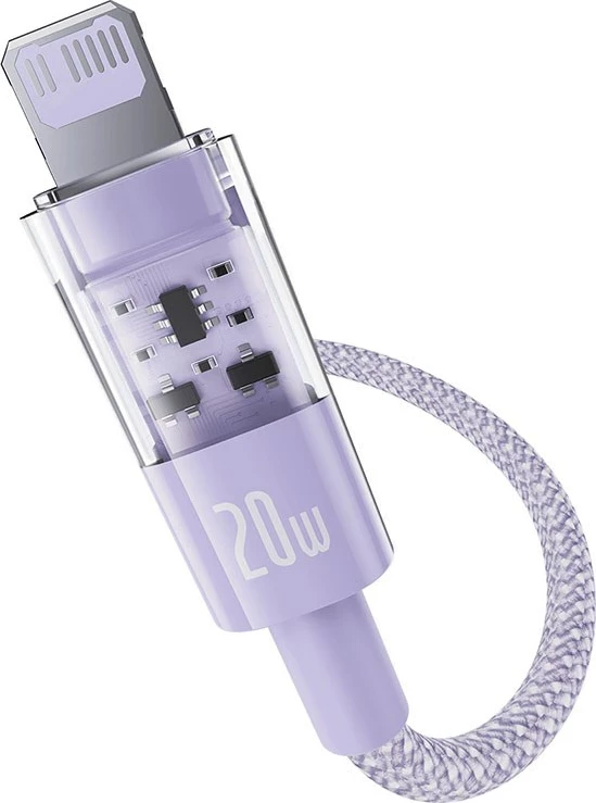 Kabllo Baseus Gem USB-C në iP, 2 m, 20 W, Vjollcë
