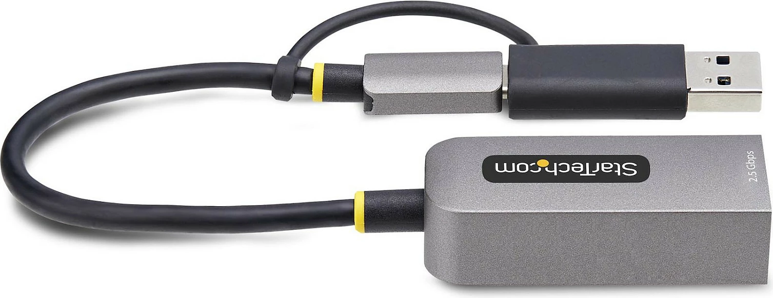 Adapter rrjeti StarTech USB-C në Ethernet 2.5GbE, Realtek RTL8156BG, me konvertues USB-A, 15cm, gri