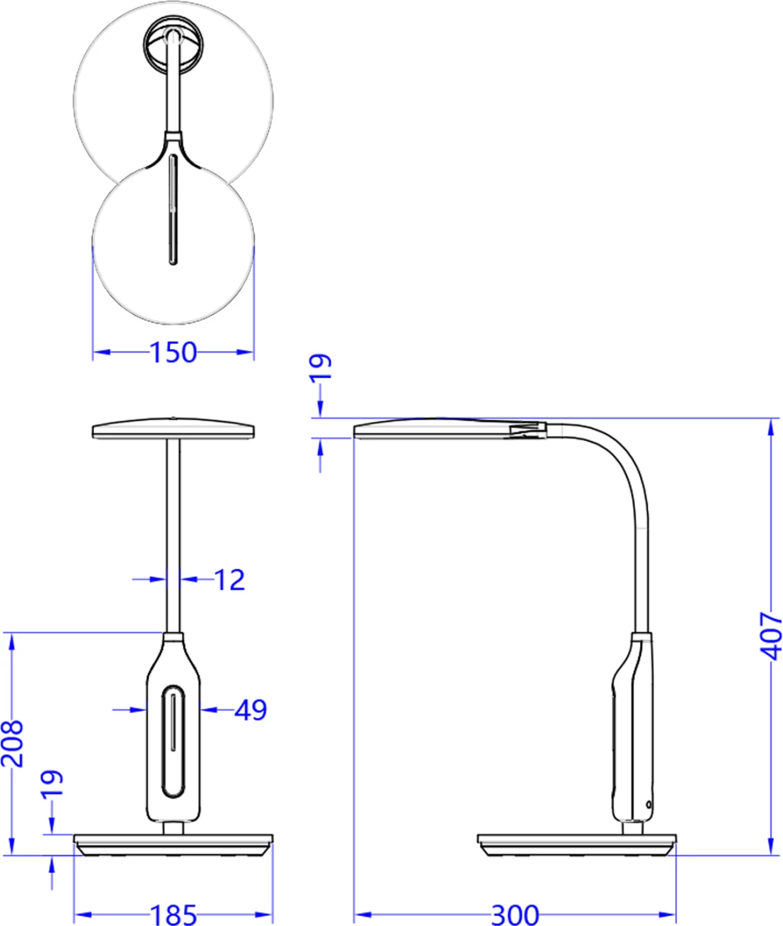 Llambë tavoline LED, BLAIN FH4460.07, gri ABS-bardhë silikon