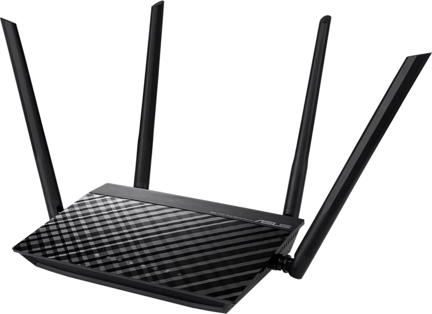 Router ASUS RT-AC1200 V2 Dual-Band WiFi 5 (802.11ac) 300+867 Mbps, 4 antena të jashtme, i zi