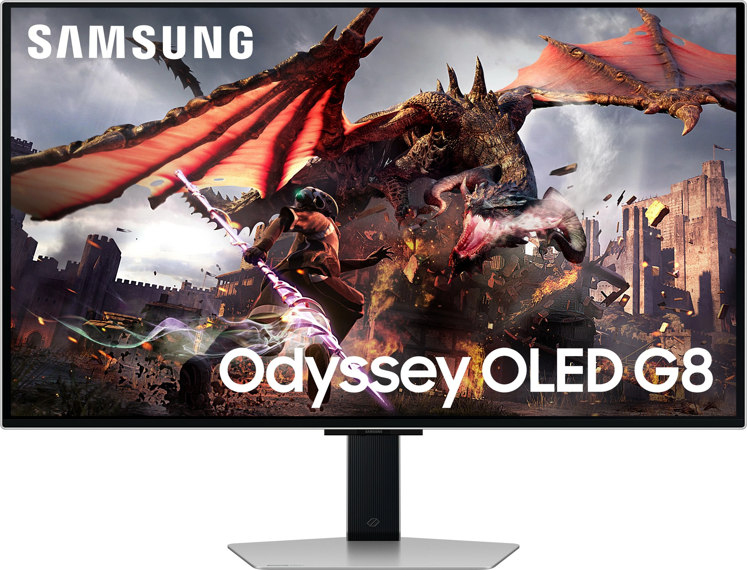 Monitor Samsung G80SD, 32", 4K Ultra HD, OLED, Silver