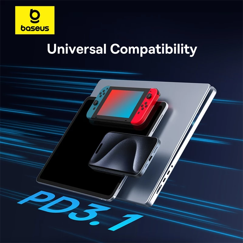 Kabllo USB-C Baseus CB000068, 1m, 240W, 8K 60Hz, e zezë