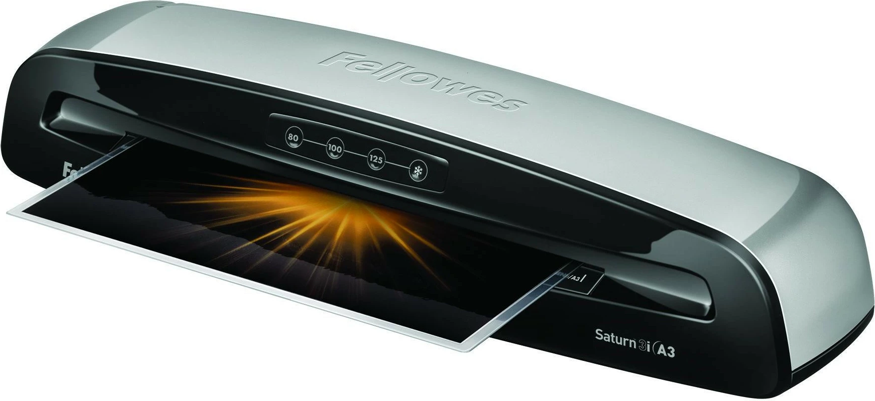 Laminator Fellowes Saturn 3i, A3, i ftohtë/ngrohtë, e zezë/argjendtë