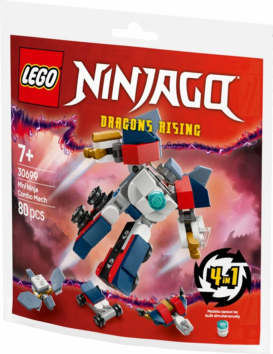 Set lodrash LEGO Ninjago 30699, Multifunctional Ninja Minimech, 80 pjesë, plastikë