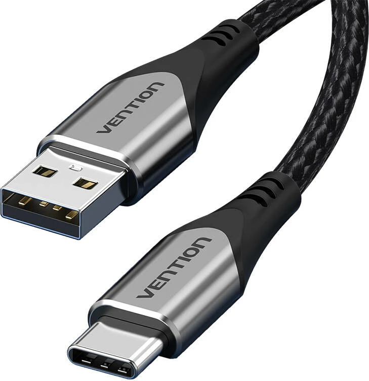 Kabllo USB 2.0 A në USB-C Vention CODHD, 0.5m, 3A, Gri