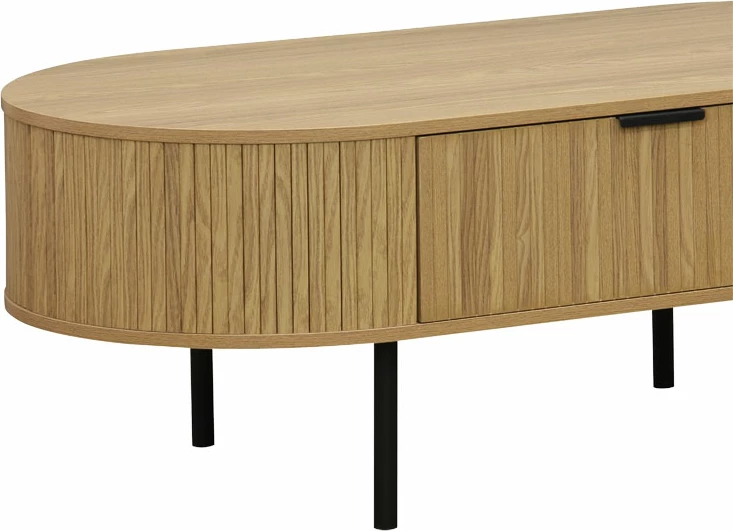 Tavolinë kafeje Scandi MDF natyrale me këmbë metali 118x60x44cm