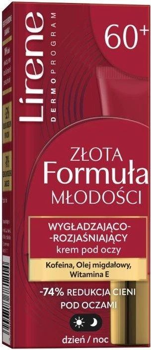Krem për sy Lirene Golden Youth Formula Smoothing and Brightening për femra, 15ml