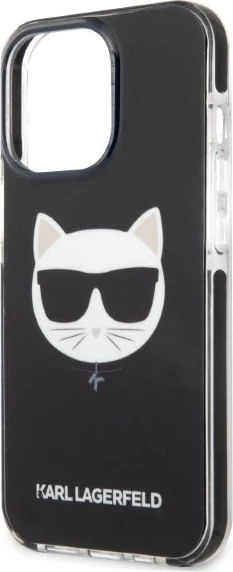 Mbështjellës Karl Lagerfeld Choupette Head për iPhone 13/13 Pro, 6.1", i zi