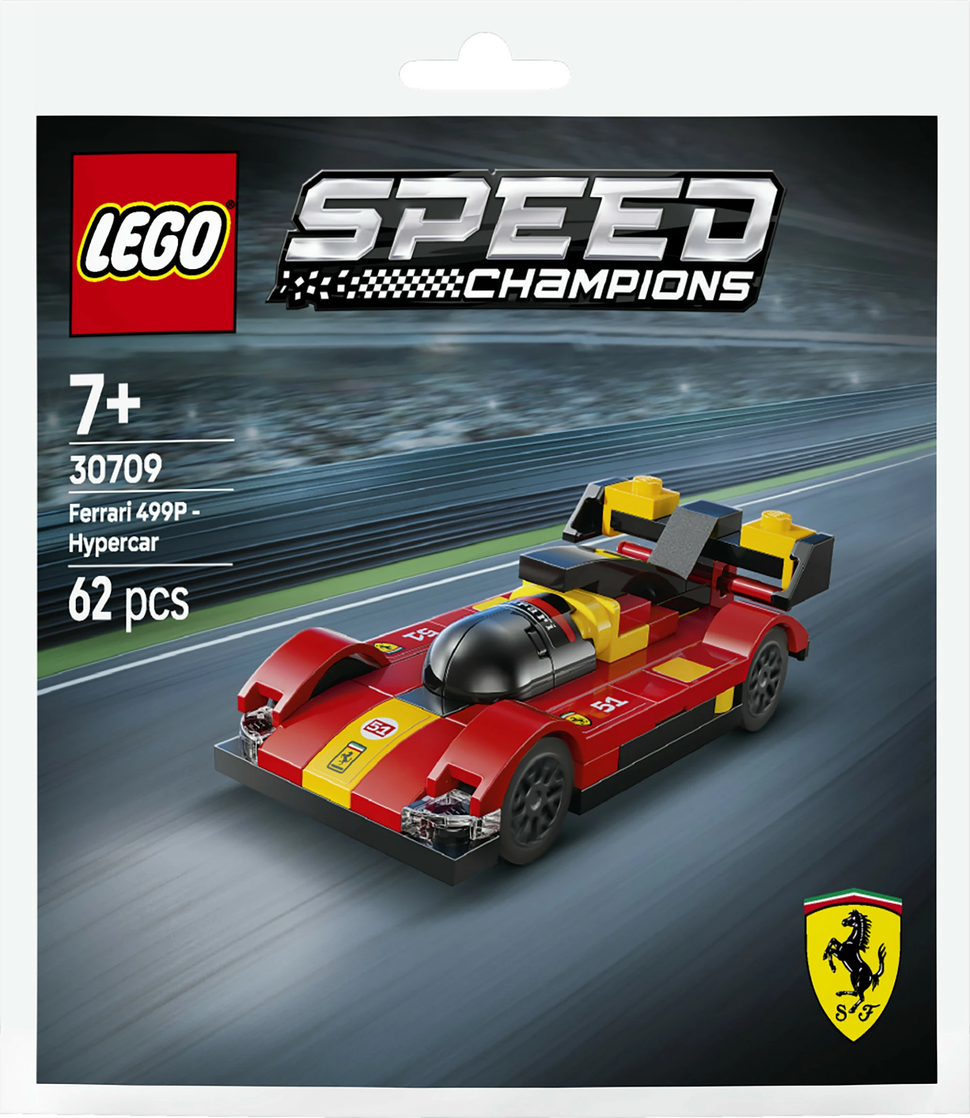 Set LEGO Speed Champions Ferrari 499P Hypercar 30709, 62 copë, 7+, shumëngjyrësh