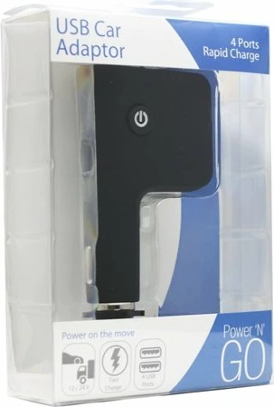 Karikues veture PAMA 9259, 12/24V, 4x USB, 6.8A, me LED dhe buton ON/OFF, zi