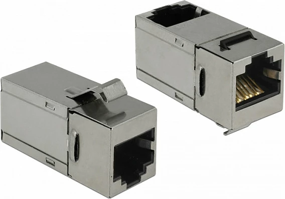 Modul Keystone DeLOCK 86371, kuplues RJ-45 femër-femër Cat6 S/UTP, inox