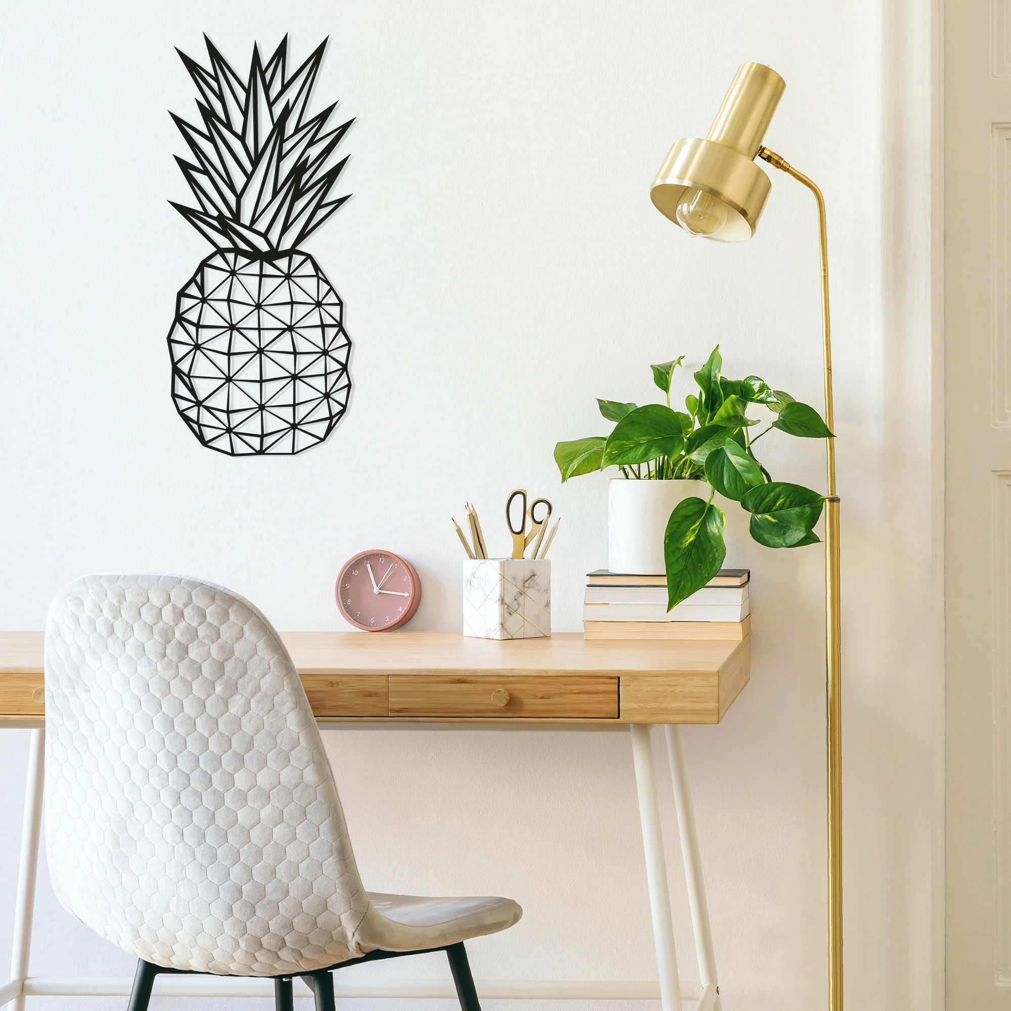 Aksesor dekorativ metalik për mur, ananas, Wallity