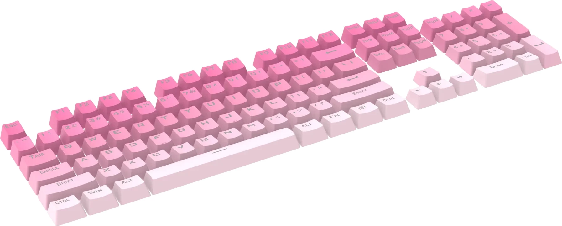 Keycaps për tastierë Redragon A133 V1, 104 copë PBT Double-shot, US ANSI (OEM), Gradient pink