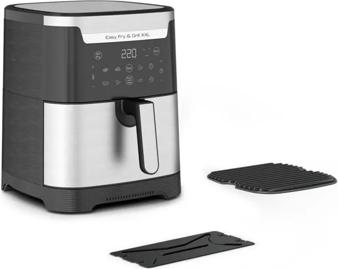 Fritezë me ajër dhe grill Tefal EY801D15 2-in-1 6.5L XXL, inox/zezë