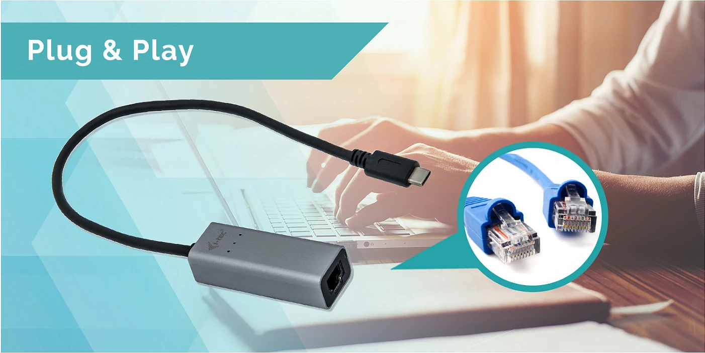 Adapter Ethernet USB-C i-tec Metal Gigabit, 1x RJ-45, 10/100/1000 Mbps, Gri