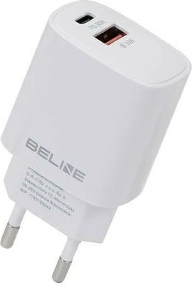 Karikues muri Beline BLN2CW30, 30W, 1x USB-C, 1x USB-A, Bardhë