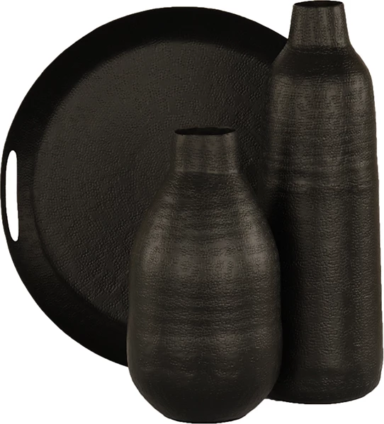 Tabaka DAHLIA për shërbim, alumin i zi, 40x40x6 cm