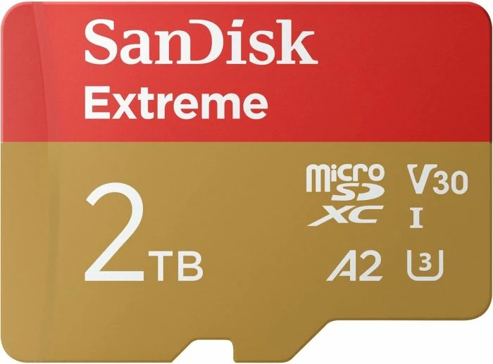 Kartelë memorje microSDXC SanDisk Extreme SDSQXAV-2T00-GN6MA 2 TB UHS-I U3/V30 A2 me adapter SD, kuqe/ari