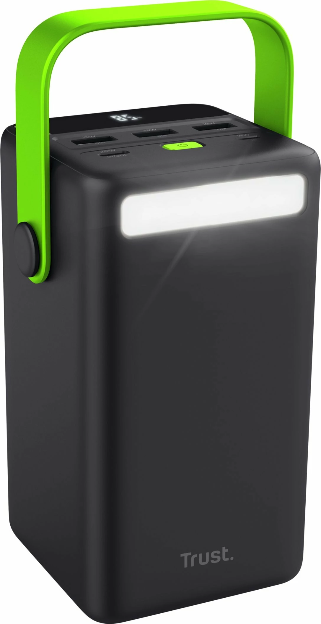 Powerbank Trust Redoh XXL 50000mAh 20W QC 3.0/PD me display, zi-jeshile