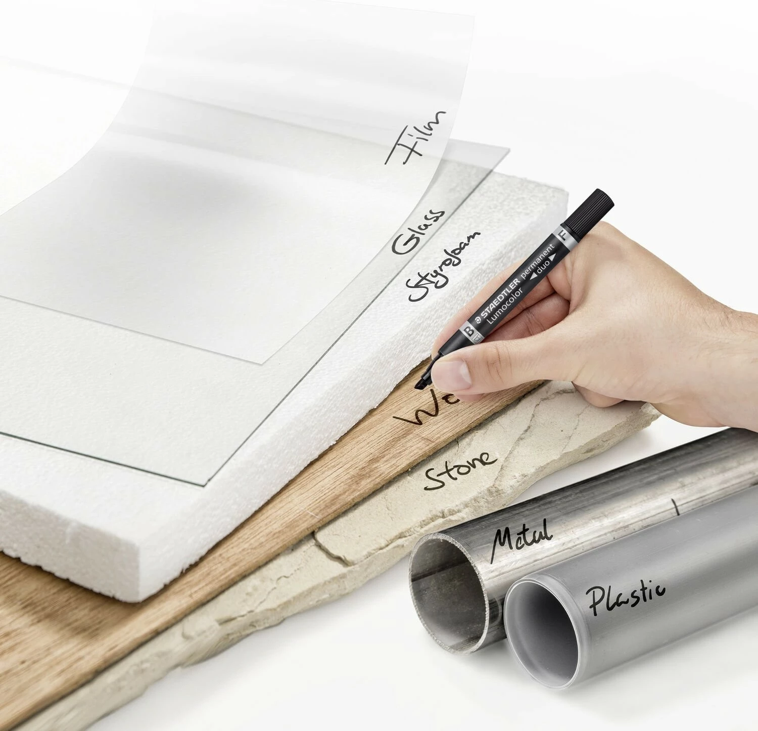 Marker permanent STAEDTLER Lumocolor duo 348 B, i zi, 1 copë