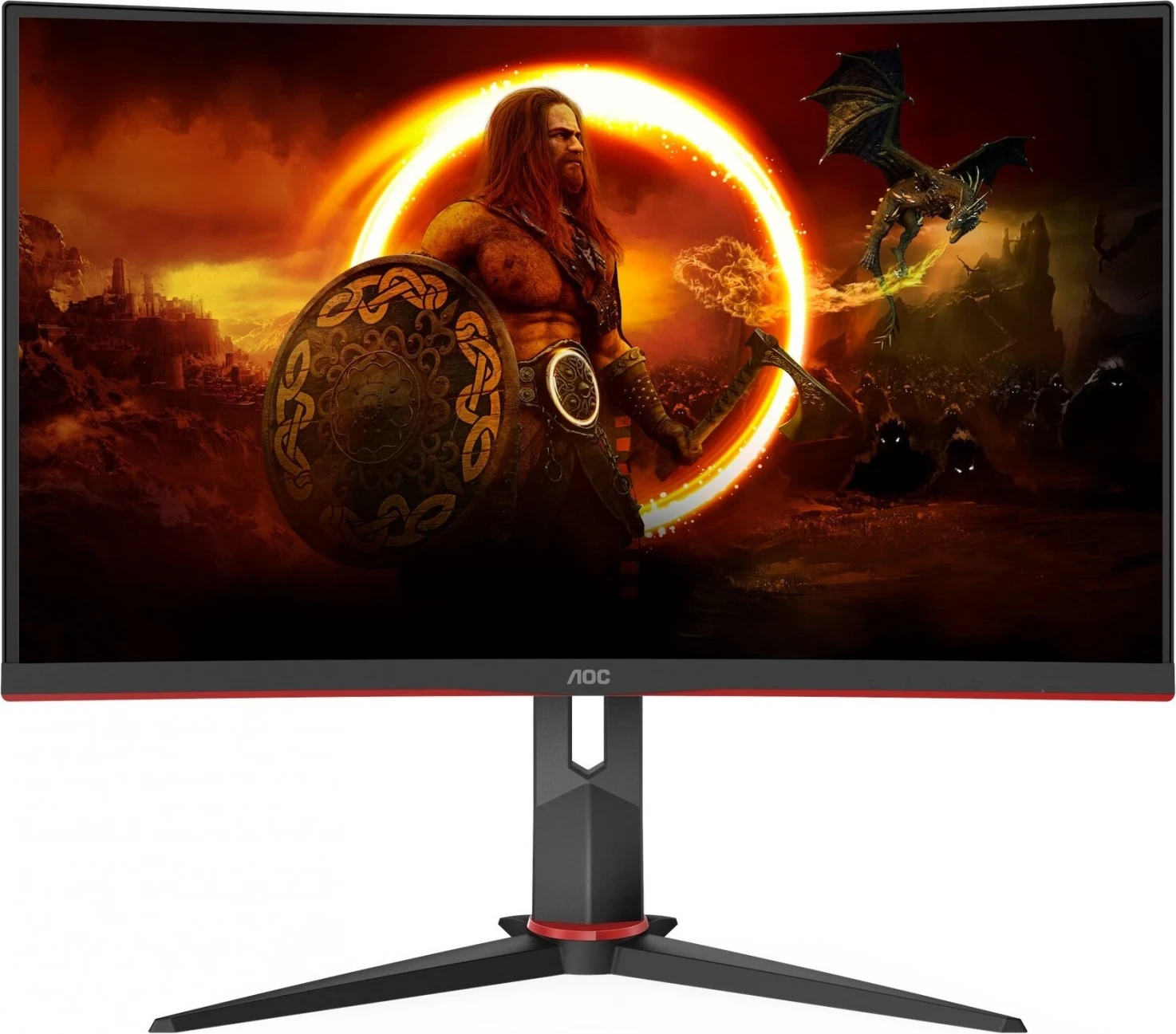 Monitor gaming AOC CQ27G2S/BK, 27'', QHD, 165Hz, e zezë e kuqe