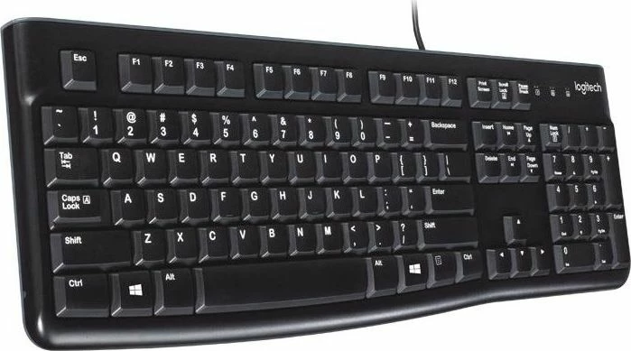 Tastierë Logitech K120 920-002479, USB me kabllo, layout US, me numpad, e zezë