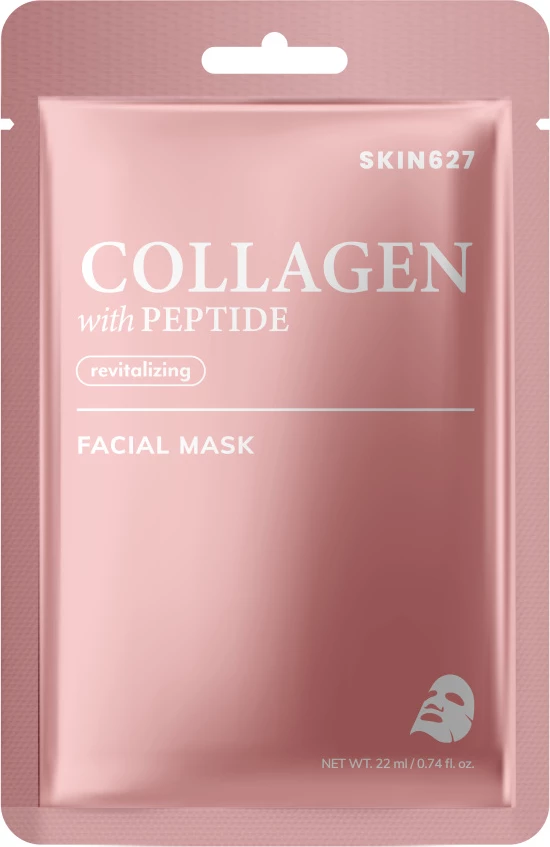 Maskë për fytyrë SKIN627 Collagen with Peptide Revitalizing Sheet, për femra, 22ml