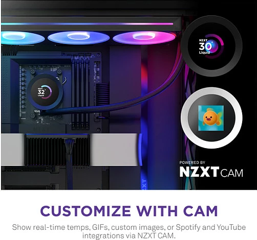 Ftohës uji AIO NZXT Kraken Plus V2 360mm RGB LCD RL-KR360-B2, i zi