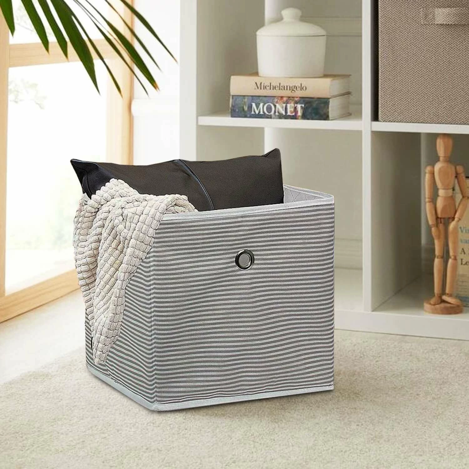 Shportë prej fetli, ngjyrë gri, Evila Originals, 30x30x20cm