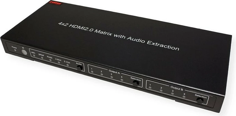 HDMI Matrix Switch ROLINE 4x2, 4K, me Remote, i zi
