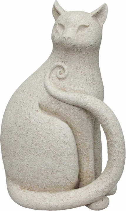 Dekor mace MILO, polirezine, ngjyrë e bardhë e zbehtë, 17.8x11.5x26.5cm