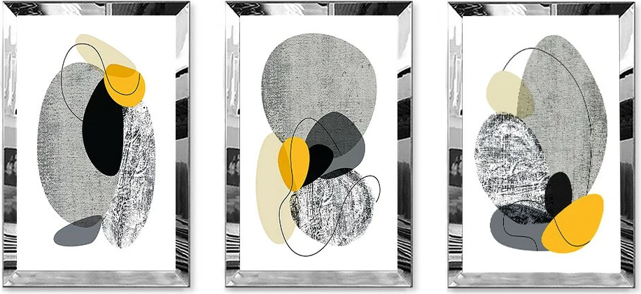 Pikturë dekorative MDF-Plexiglass (3 copë), Wallity, Huhu407, 40x60cm