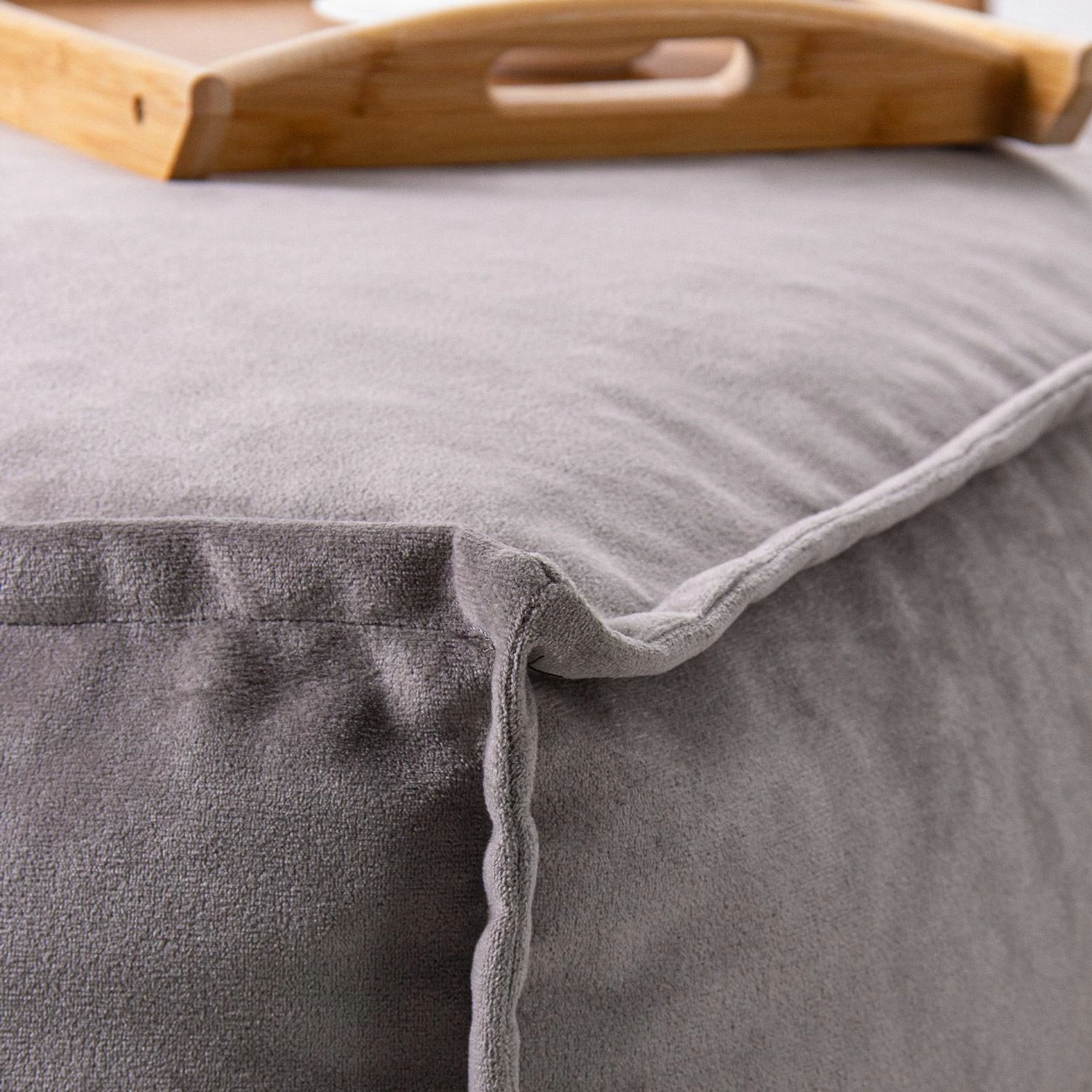 Karrige një vend me pouffe, ngjyrë gri e çelët, Atelier del Sofa, Notre Set