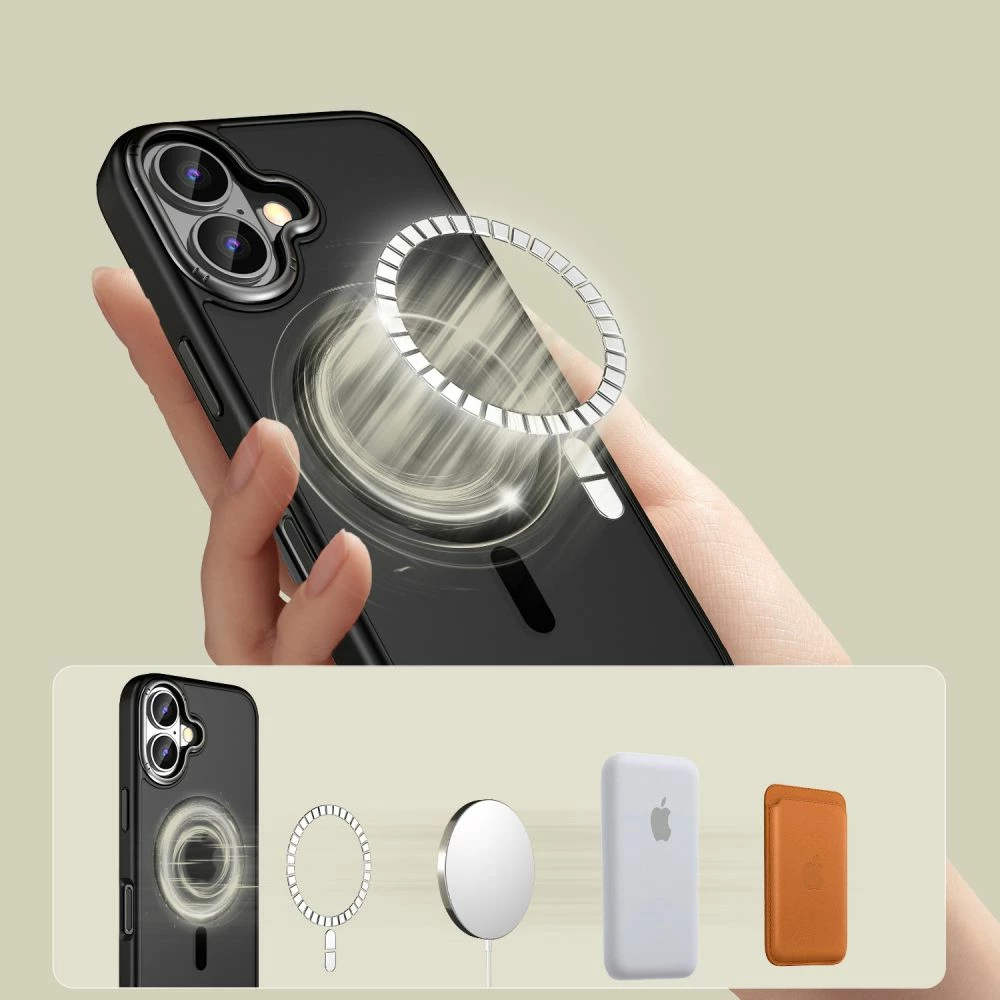 Mbështjellës Tech-Protect MagEdge për iPhone 16, MagSafe, gjysmë-transparent