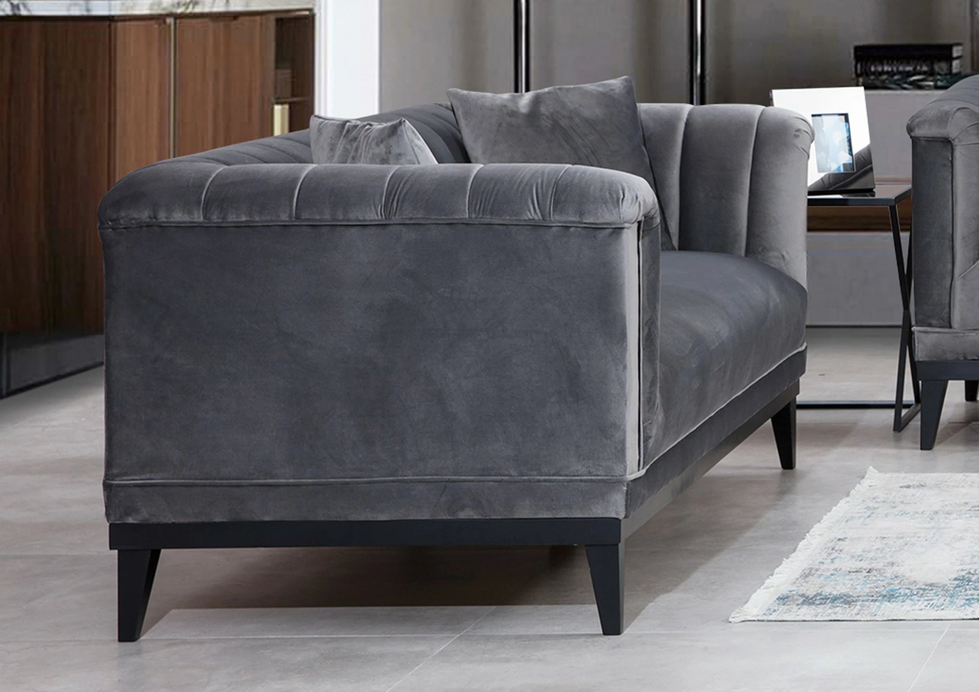 Divan treshe, ngjyrë gri e errët, Atelier del Sofa, Trendy