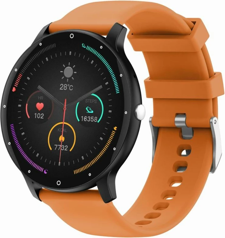 Smartwatch Gravity për meshkuj, zi-portokalli