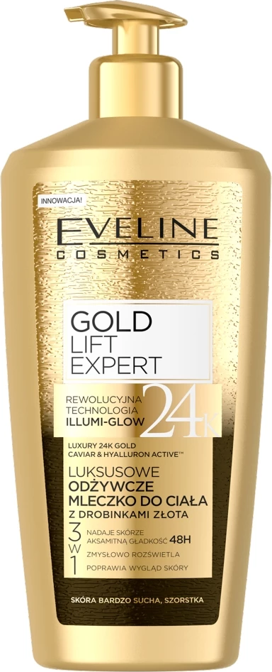 Qumësht trupi për femra Eveline Cosmetics Gold Lift Expert 24K Gold, 350ml
