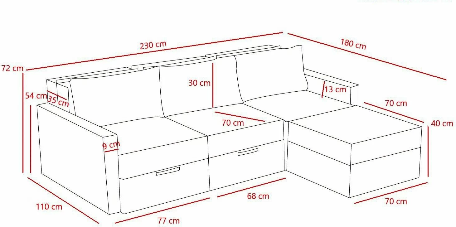 Kënd-sofë krevate Atelier del Sofa, Saros, gri