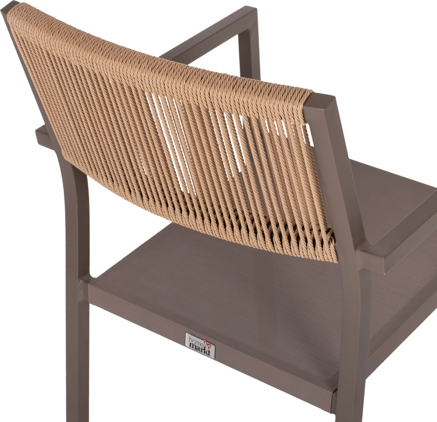 Karrige profesionale alumini, ngjyrë shampanje, me shpinë PE rattan, FH5893.03, 55.5x58.5x83 cm