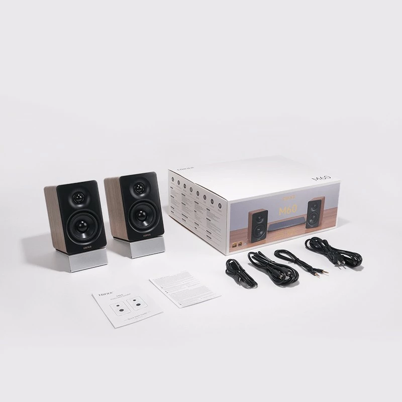 Altoparlantë Edifier M60 2.0 Bluetooth, 66W, dru klasik, USB Type-C