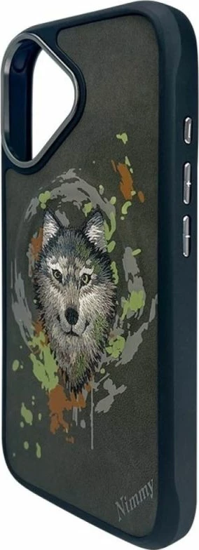 Kapak MagSafe Nimmy Wilk për iPhone 16, gri e errët