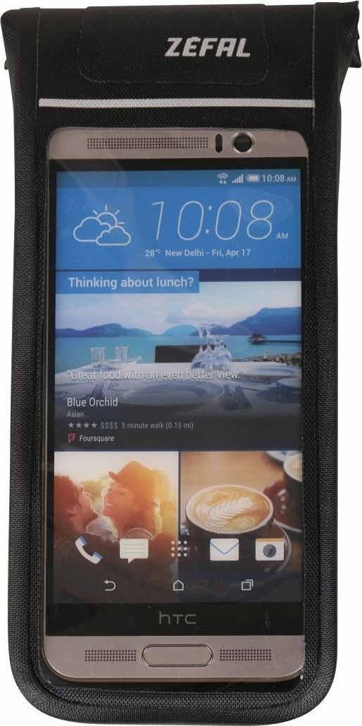 Çantë kornize për biçikletë me mbajtëse telefoni Zefal Console Dry L, universale, e papërshkueshme nga uji, Black