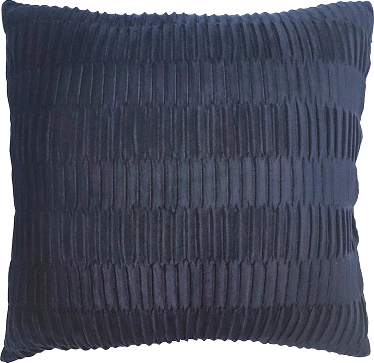 Jastëk dekorativ Relief, kadife blu, 45x45cm