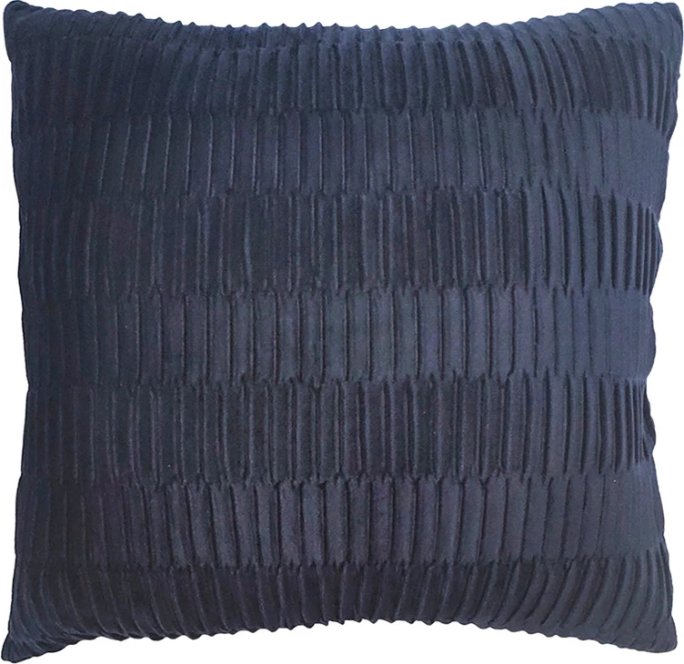 Jastëk dekorativ Relief, kadife blu, 45x45cm
