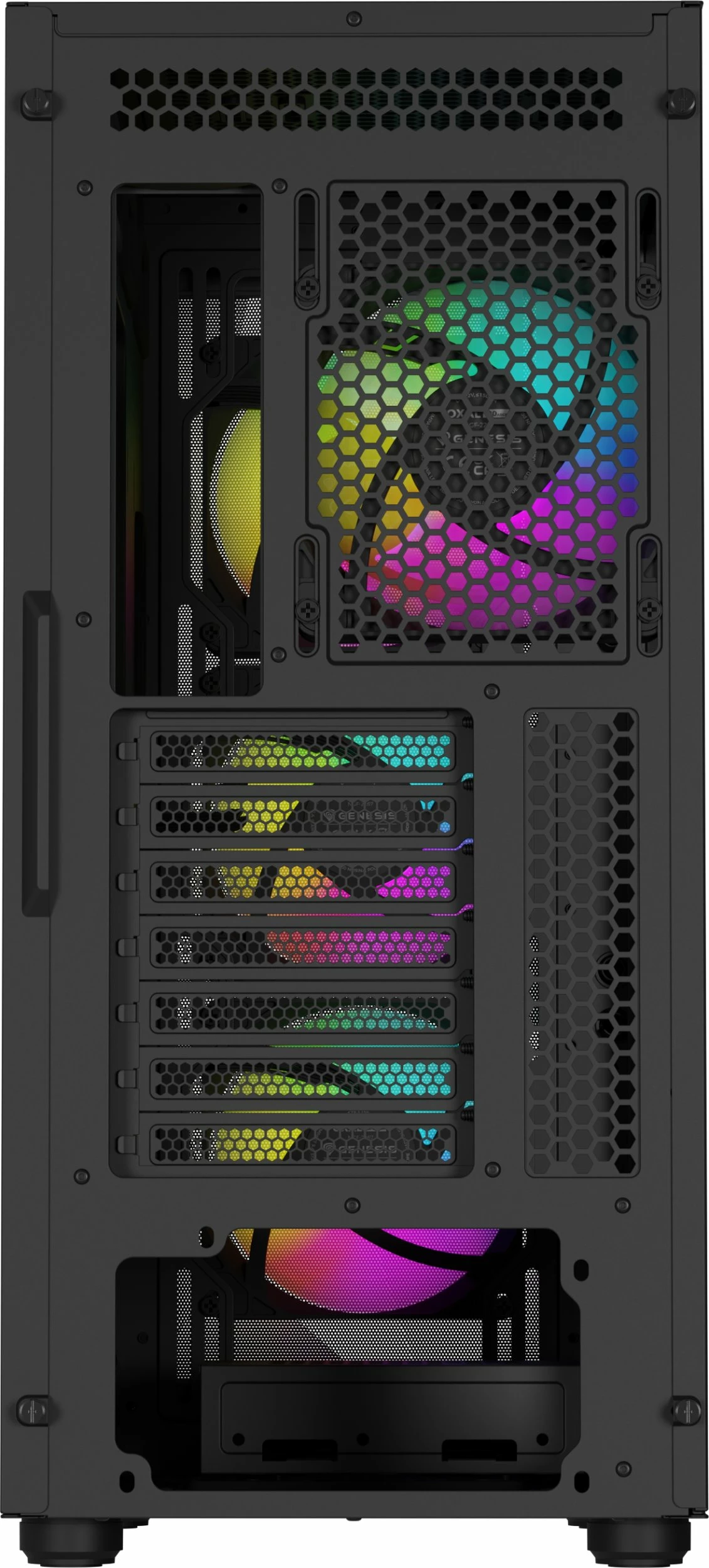Kasë GENESIS Diaxid 605 ARGB NPC-2172 Midi Tower, ATX/mATX/Mini-ITX, USB-C, pa PSU, e zezë